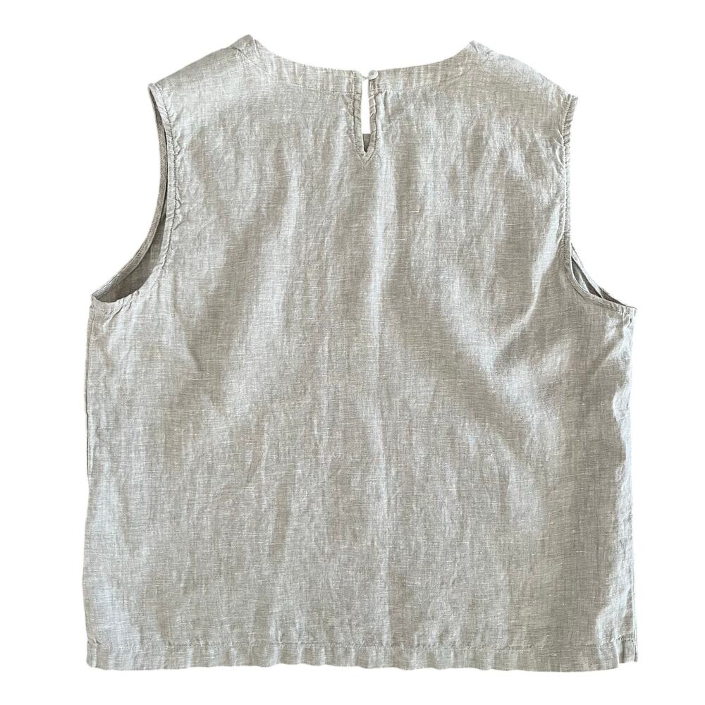 Quince Women's 100% European Linen Tank Flax Large Vacation Beach Resortwear - Picture 9 of 13